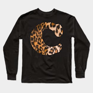 Letter C leopard print Long Sleeve T-Shirt